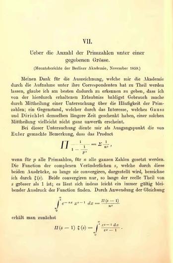 Bernhard Riemann's 1859 article