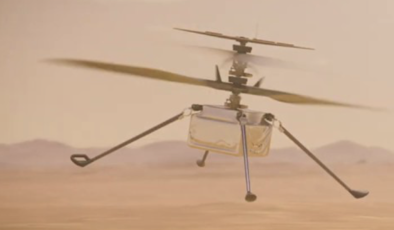 Ingenuity's take-off sequence (computer-generated imagery)
