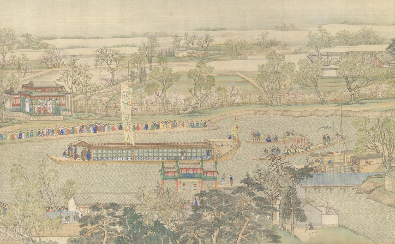 The Qianlong emperor arrives in Suzhou along the Grand Canal, 1751