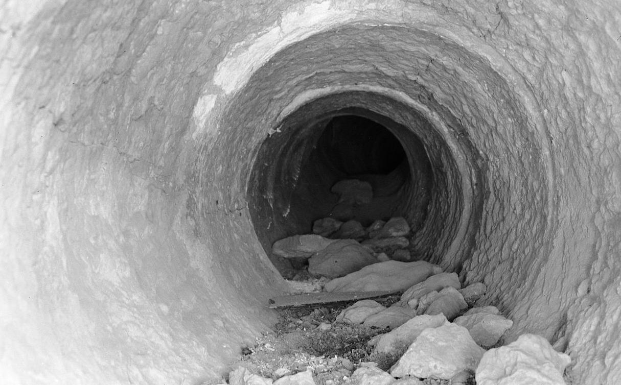 View inside a Roman aqueduct in Jerusalem