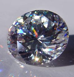 Cubic zirconia, a type of synthetic diamond