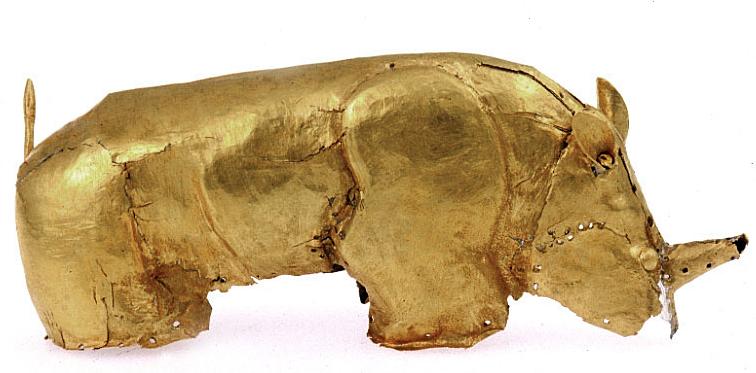 A golden rhinoceros from the Kingdom of Mapungubwe