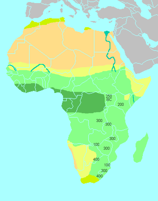 Spread of Bantu migrations across Africa