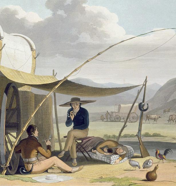 A Trekboer camp in the late 1700s.