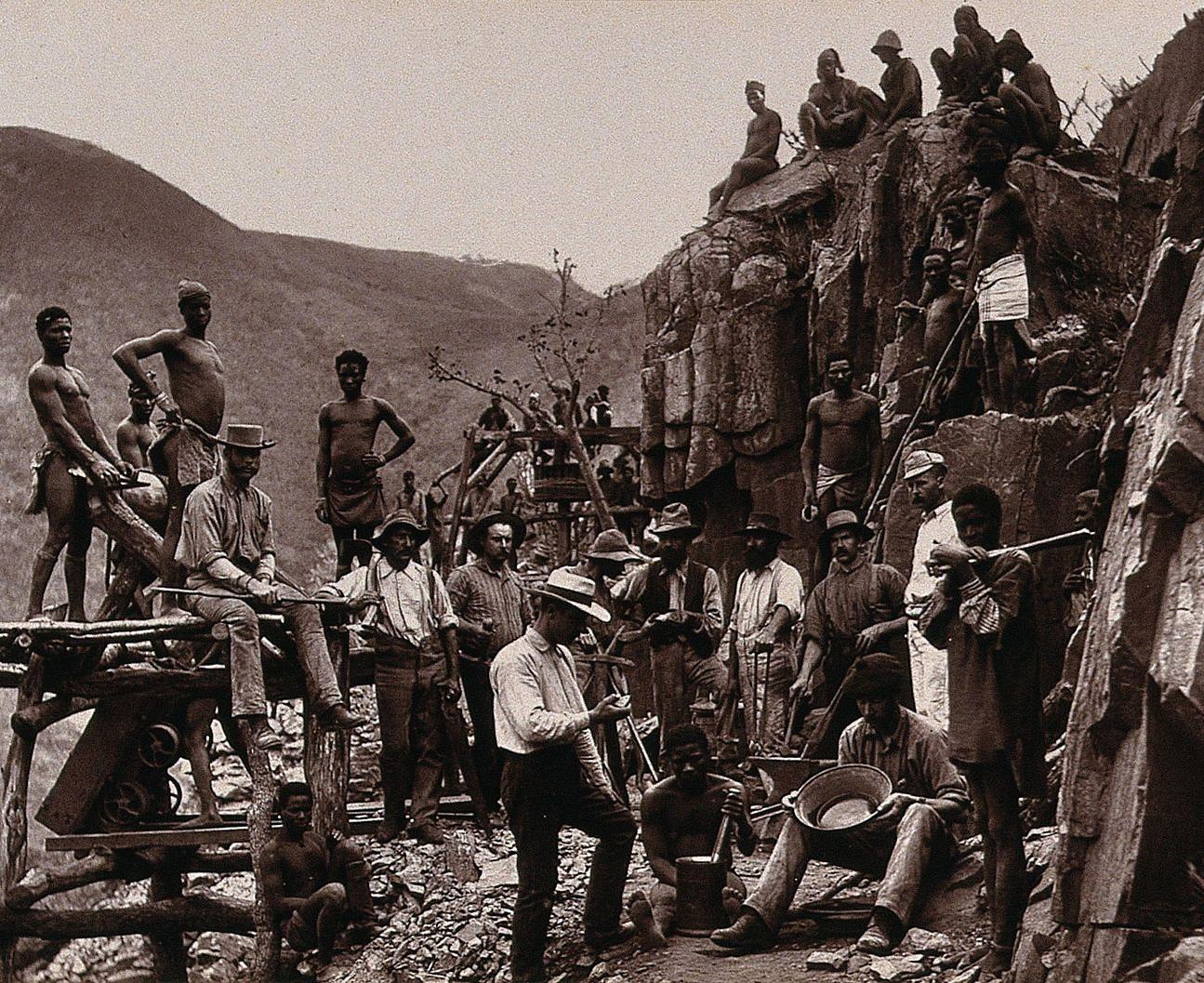 Goldminers on the Witwatersrand in Transvaal