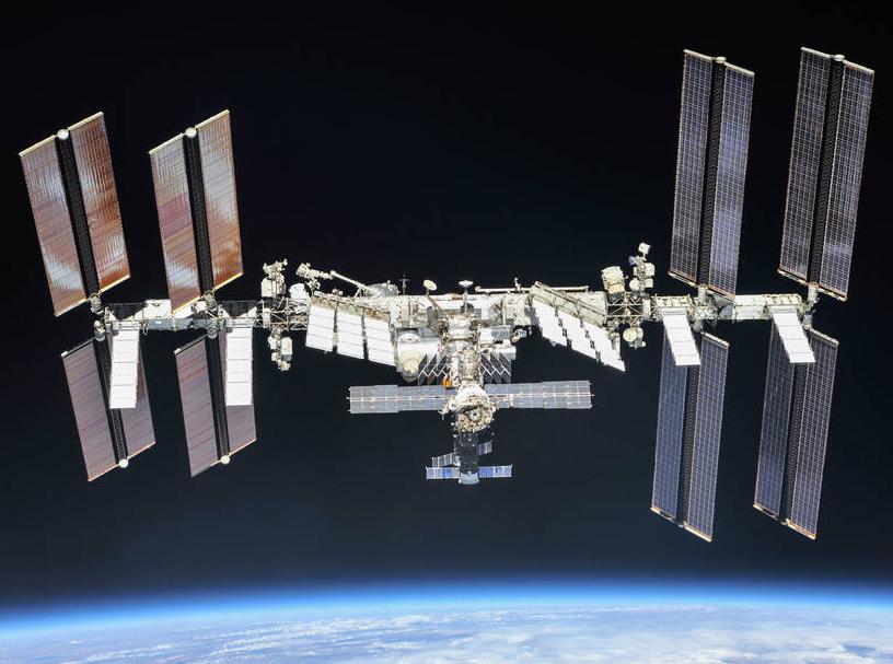 The International Space Station's solar array panels