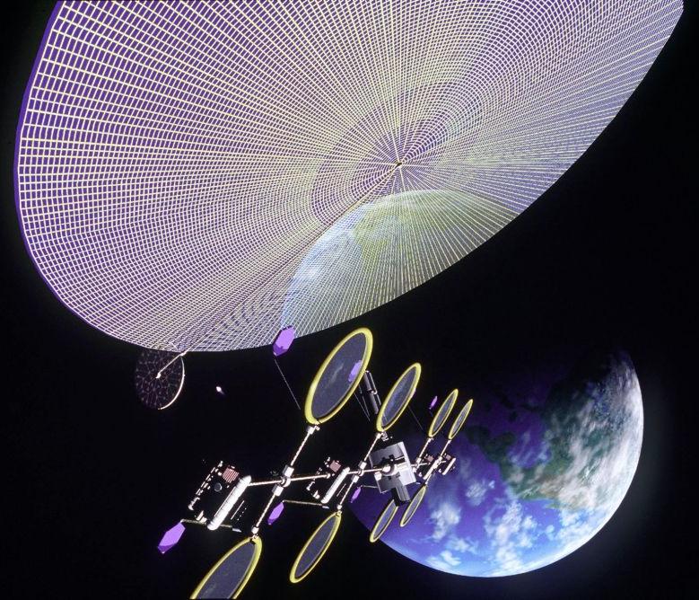 Vast solar disc satellite in orbit
