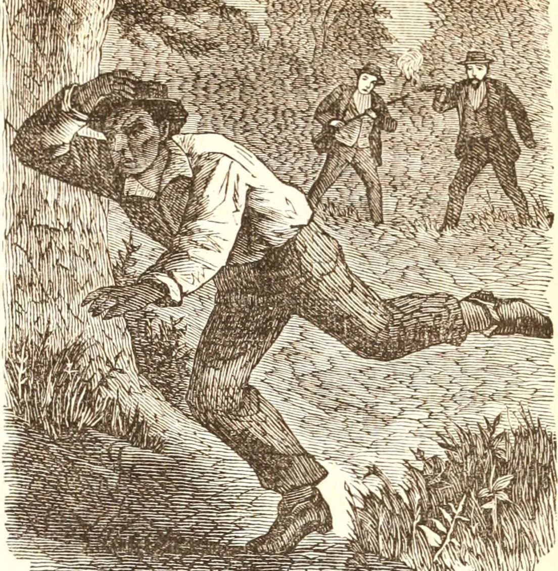 An escaped slave runs away