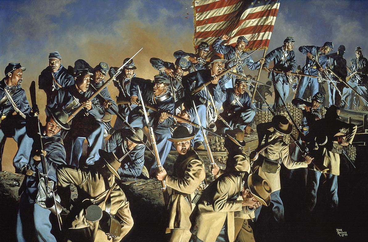 54th Massachusetts Regiment fighting during the Civil War, 1863