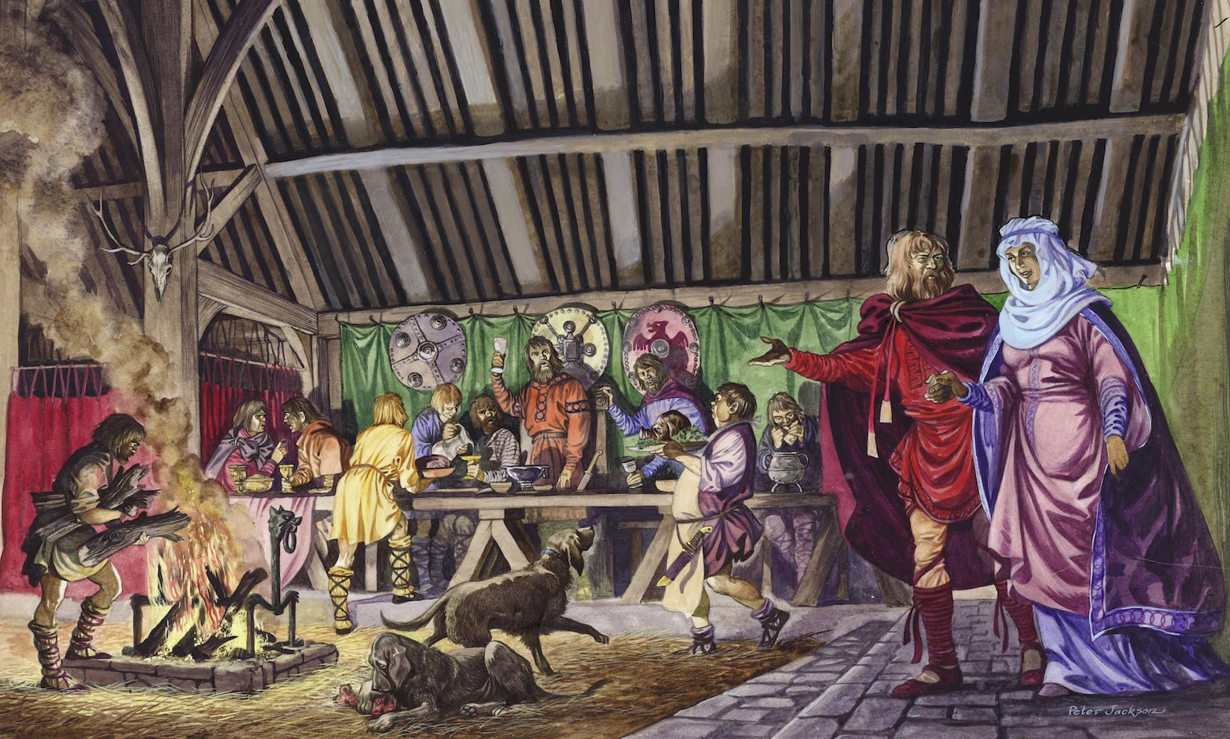 A thane and his wife in the Great Hall