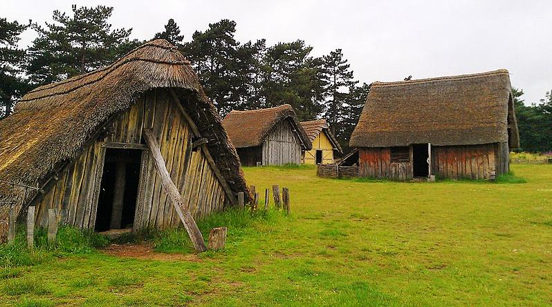 Reconstructed Anglo-Saxon dwellings