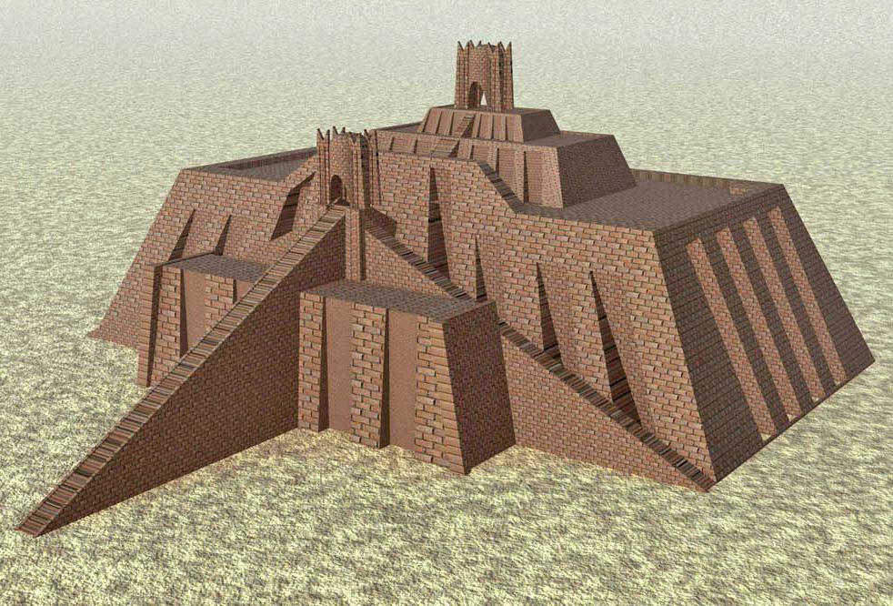 A reconstruction of the Ziggurat of Ur