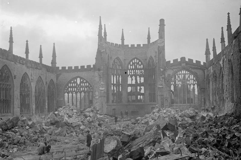Coventry's 14th-century cathedral lies in ruins