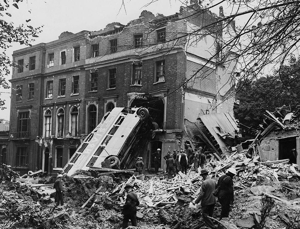 A London street following an air raid