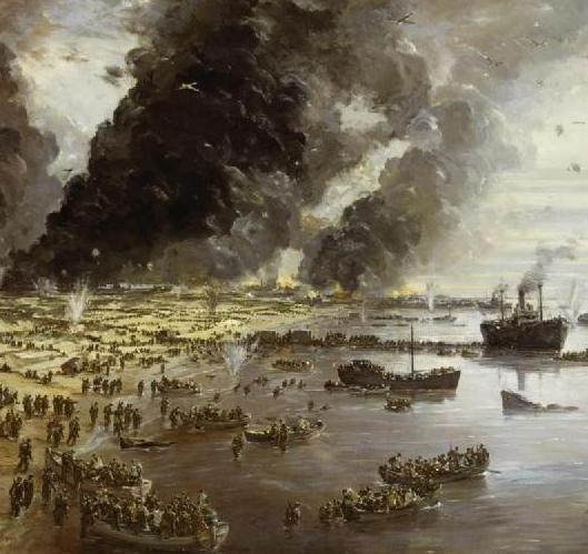 Allied troops are picked up from the beach at Dunkirk