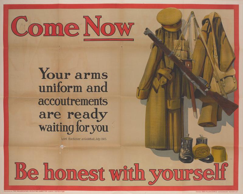 Uniform pictured in this 1915 British recruitment poster