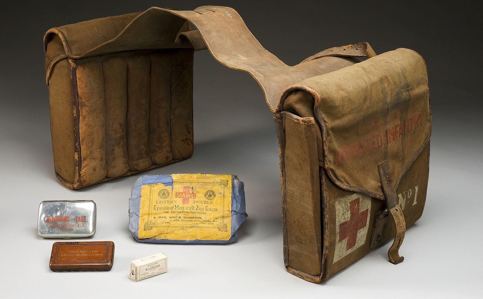 Saddle-bag first aid kit from World War I