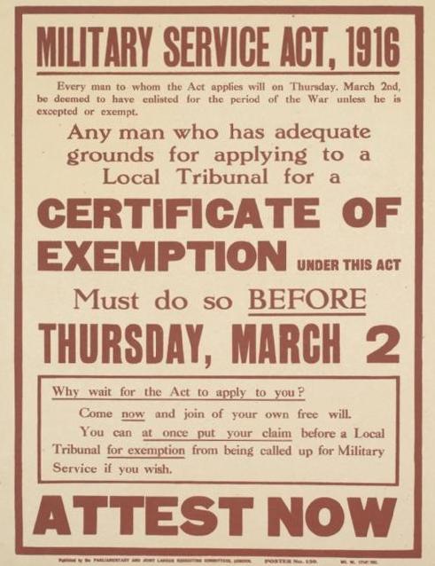 British conscription poster