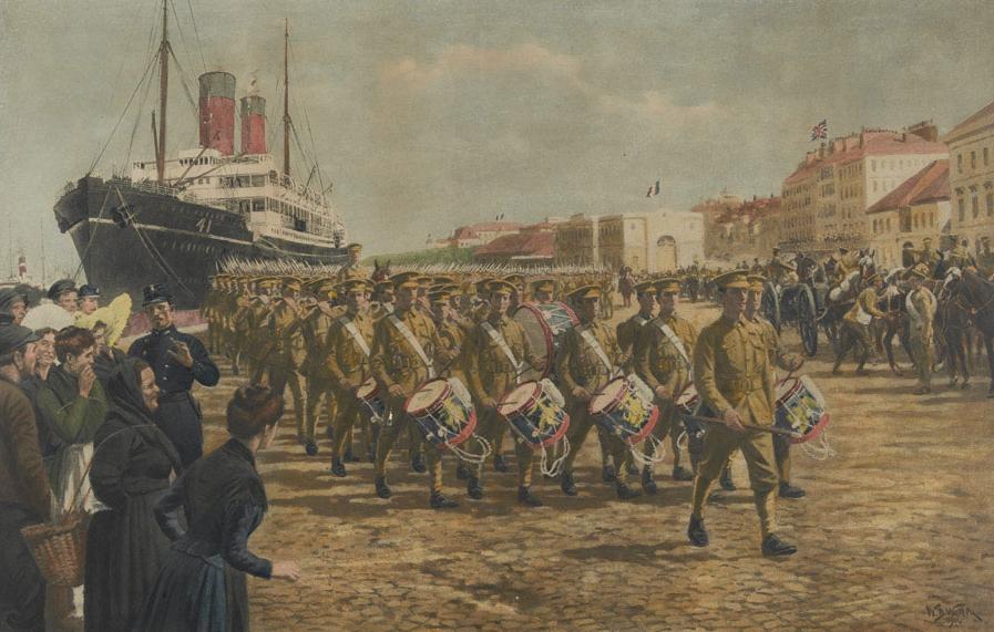 The British Expeditionary Force arrives in France, August 1914.