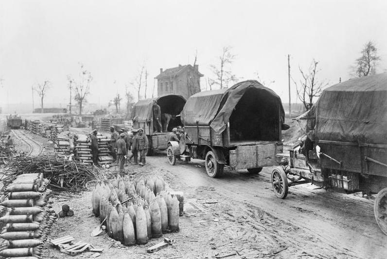 Artillery shells ready to be taken to the front line