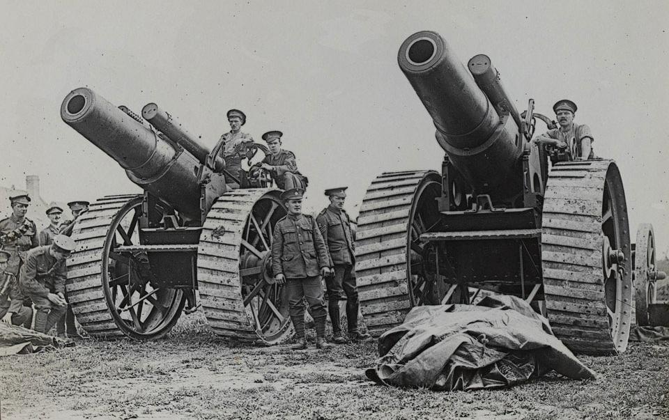 8-inch howitzers on the Somme, August 1916
