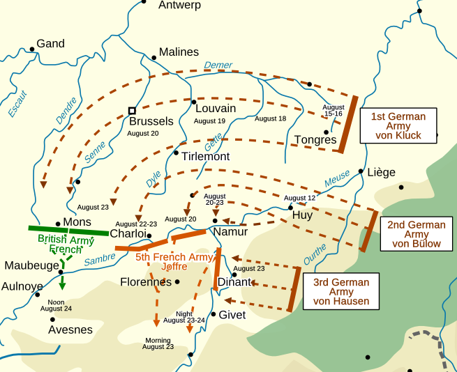 The German advance through Belgium, August 1914