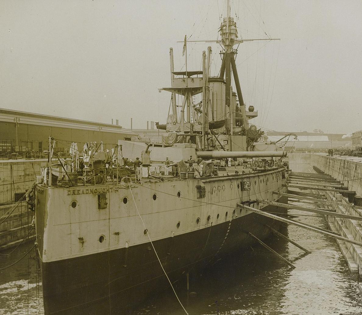HMS Dreadnought in dry dock