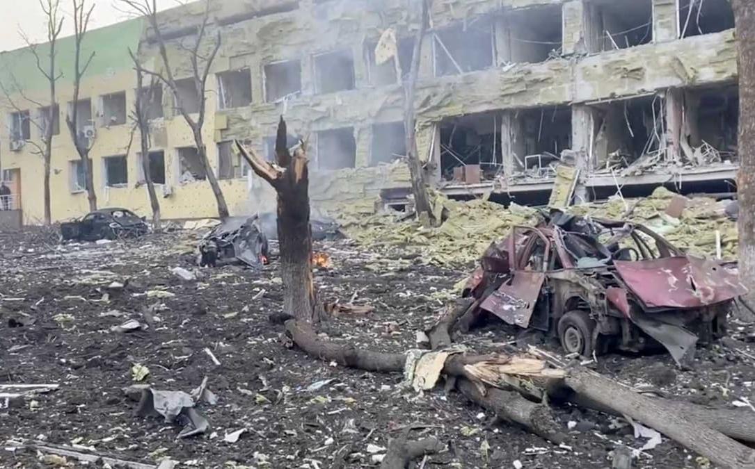 Hospital in Mariupol after a Russian airstrike, March 2022