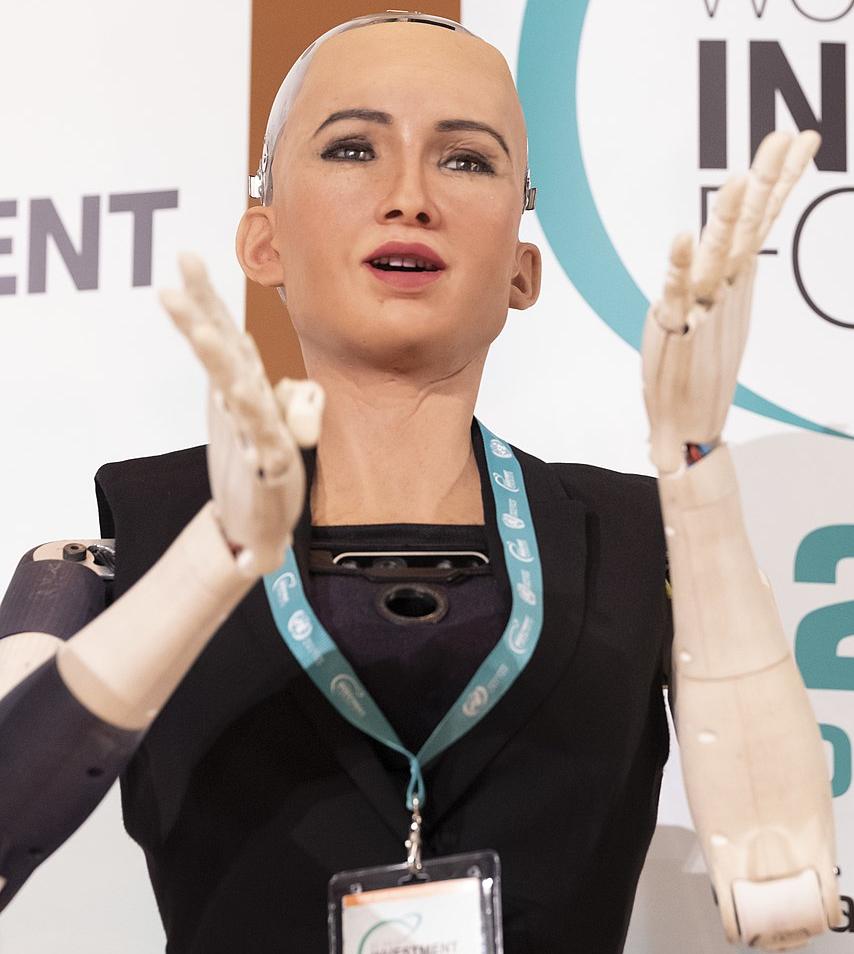 Sophia, a humanoid robot, pictured in October 2018