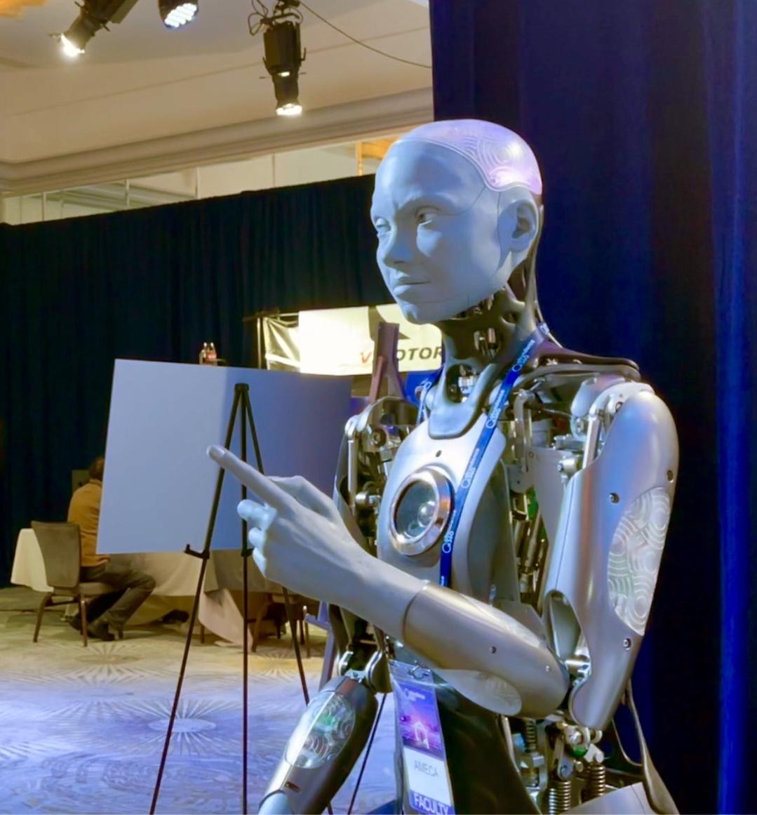 Ameca, a humanoid robot, pictured in April 2022