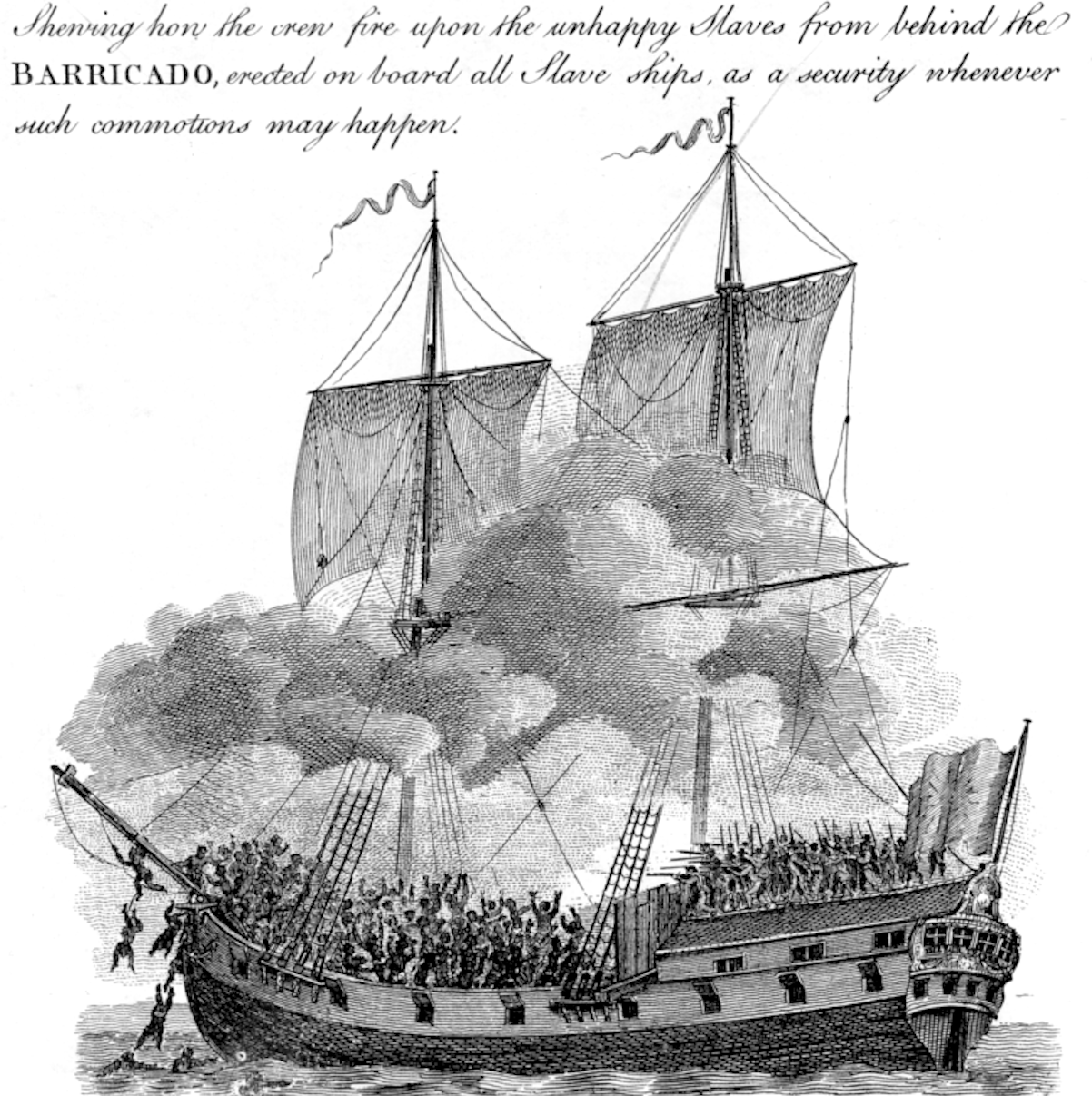 Depiction of an insurrection by slaves on a slave ship