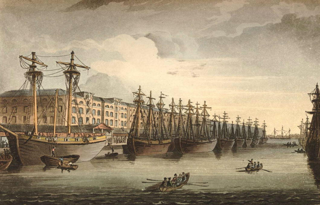 West India Docks in London, built by slave traders and owners