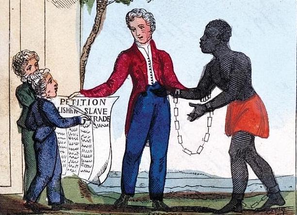 Illustration depicting a petition against the slave trade, 1826