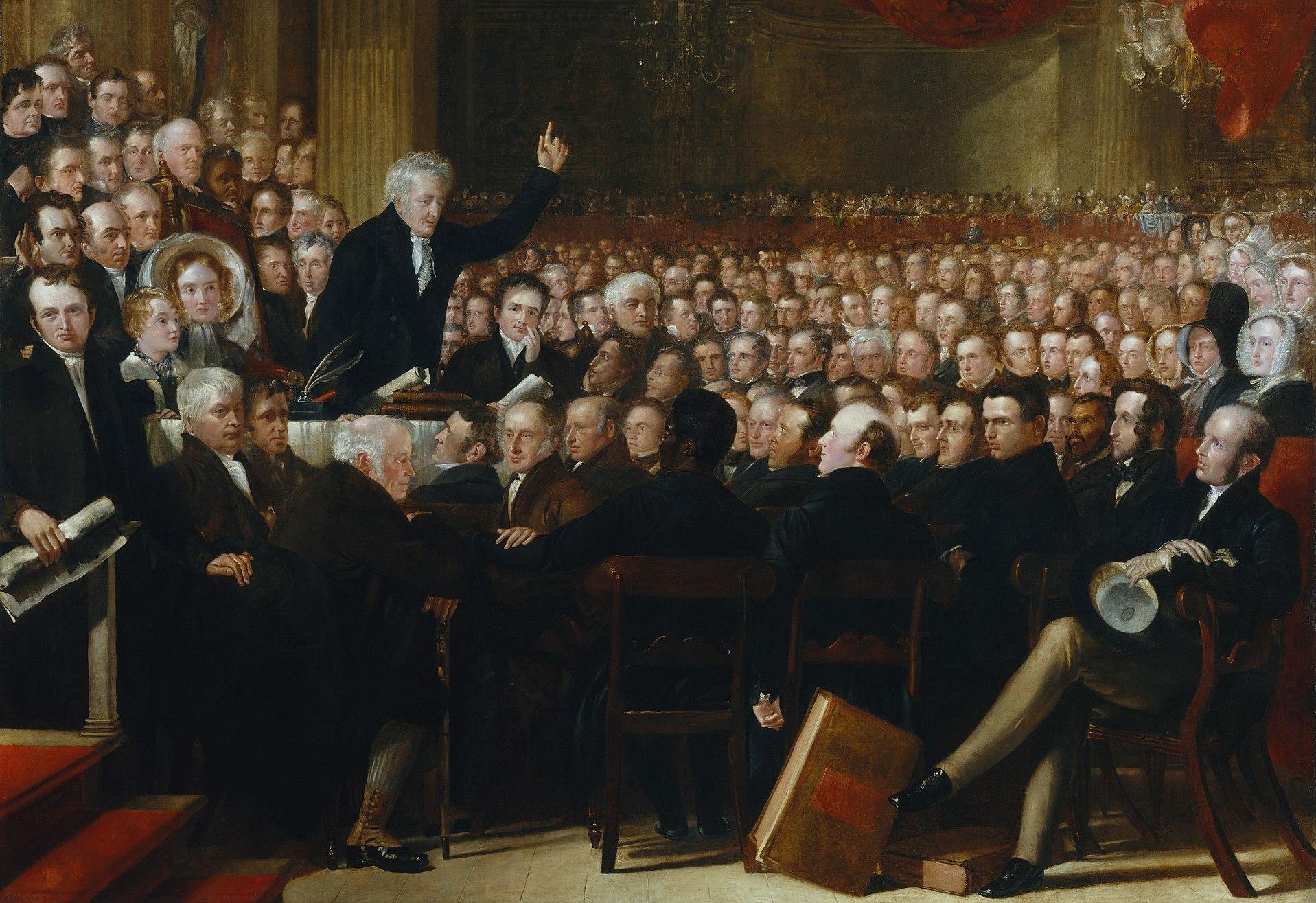 A painting of the Anti-Slavery Society Convention in 1840
