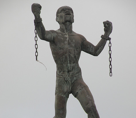 A statue of Bussa in Bridgetown, Barbados
