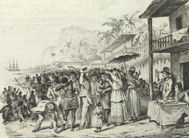 Slave auction, Martinique, 1826