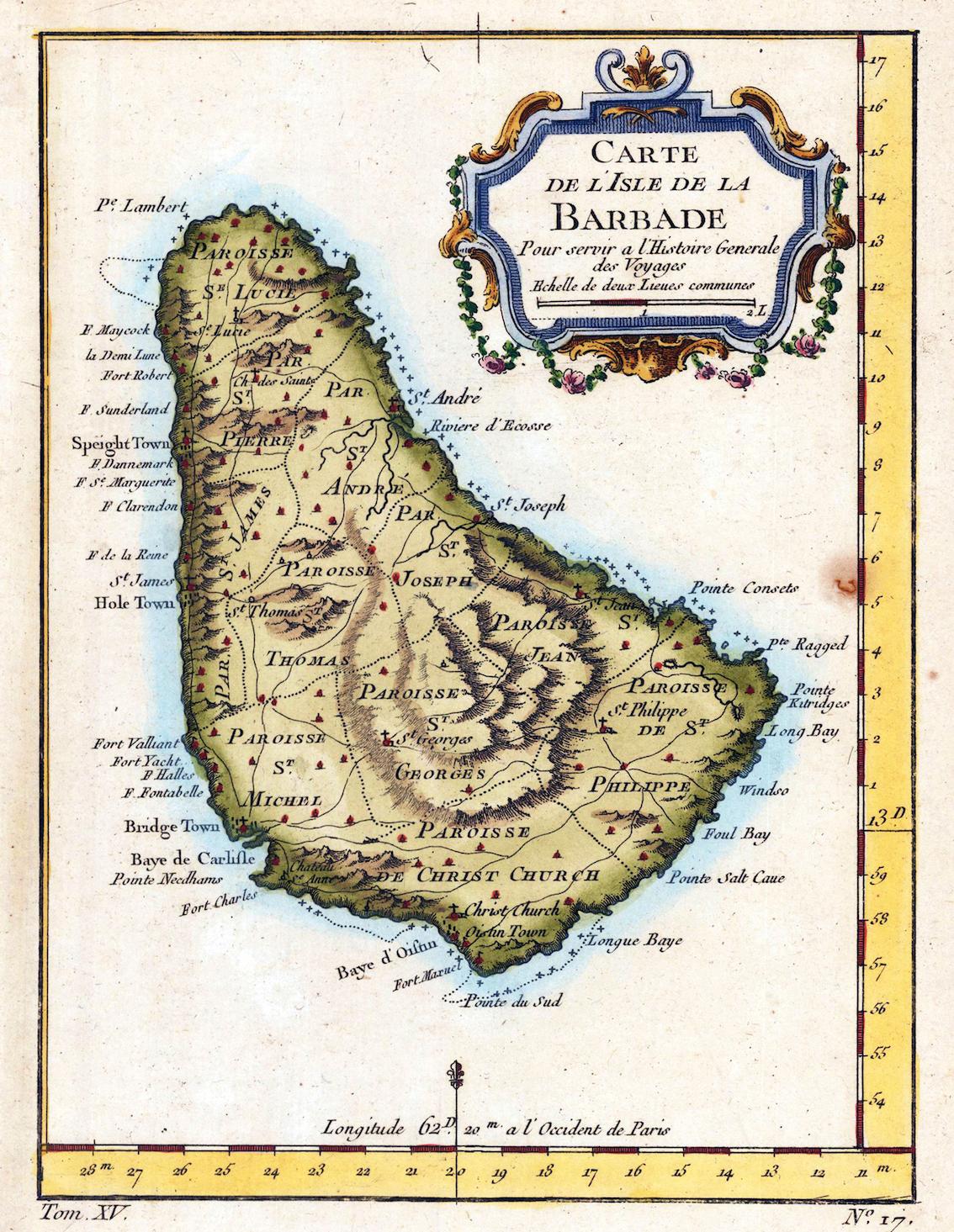 A 1760 map of Barbados