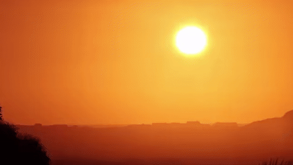 Time lapse video showing the Sun setting
