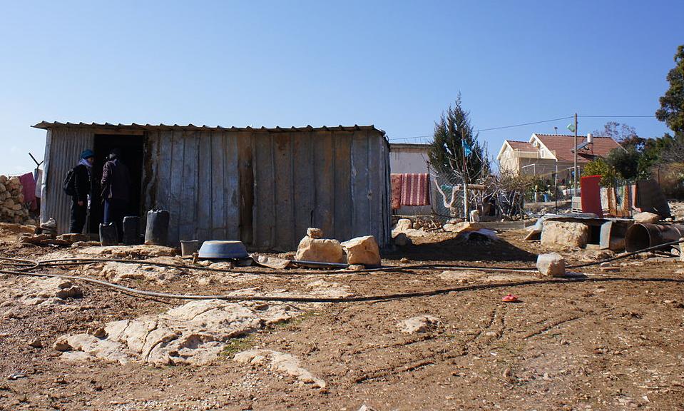 A shack in the West Bank, home for a Palestinian widow after her house was destroyed during an Israeli attack in 2021