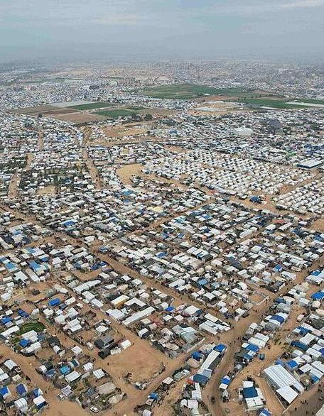 Displaced Palestinians living in tents, Al-Mawasi, Gaza Strip