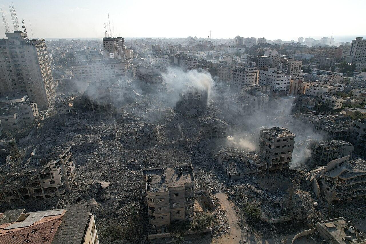 Buildings in Gaza destroyed by Israeli aircraft, October 2023