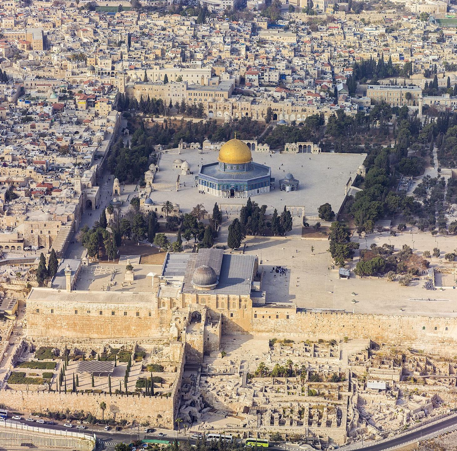 Aerial view of the Al-Aqsa mosque