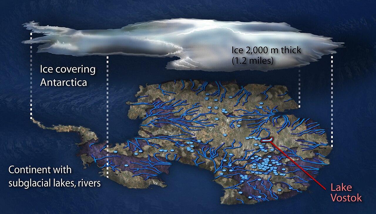 Subglacial lakes and rivers beneath the Antarctic ice sheet