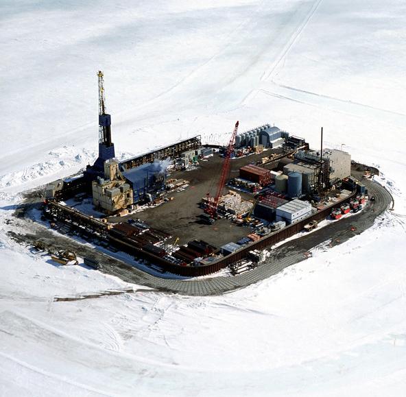 Northstar Island, an artificial oil-drilling island in the Beaufort Sea