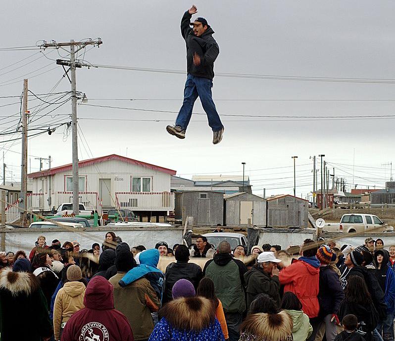 Nalukataq, a whaling festival among the Iñupiat of Alaska