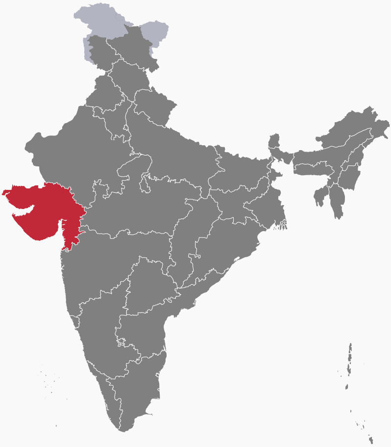 Location of Gujarat