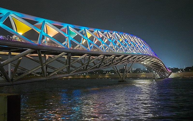 Atal Pedestrian Bridge on the River Sabarmati in Ahmedabad