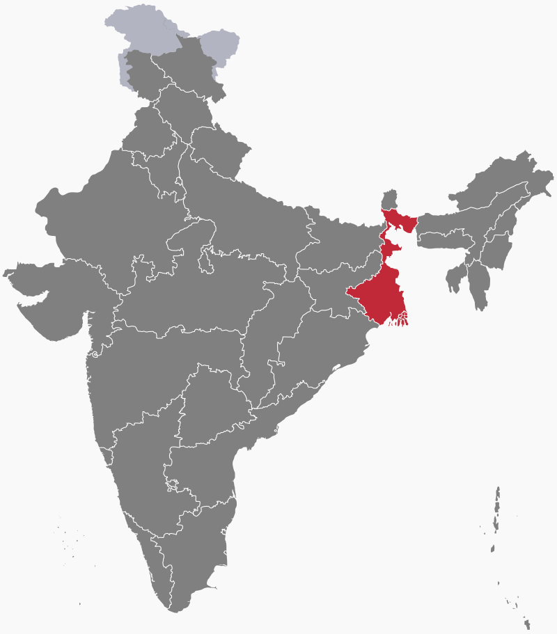 Location of West Bengal