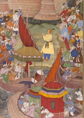 Emperor Akbar rejoicing upon the Mughal conquest of Bengal