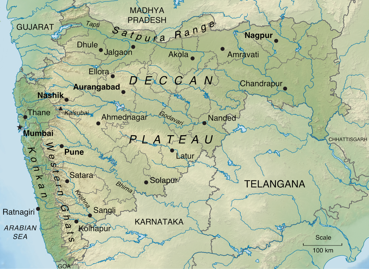 Map of Maharashtra (★ = state capital)